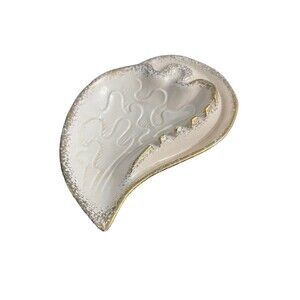 California Originals Leaf Ashtray Pale Pink Gold Splatter Vintage 50s/60s